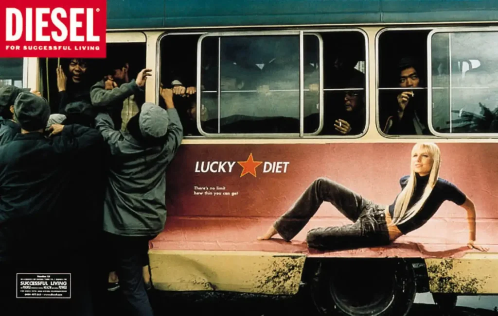 diesel best jeans ads of all time street crowded tram